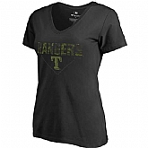 Women's Texas Rangers Fanatics Branded Black Big & Tall Memorial V Neck Camo T-shirt FengYun,baseball caps,new era cap wholesale,wholesale hats